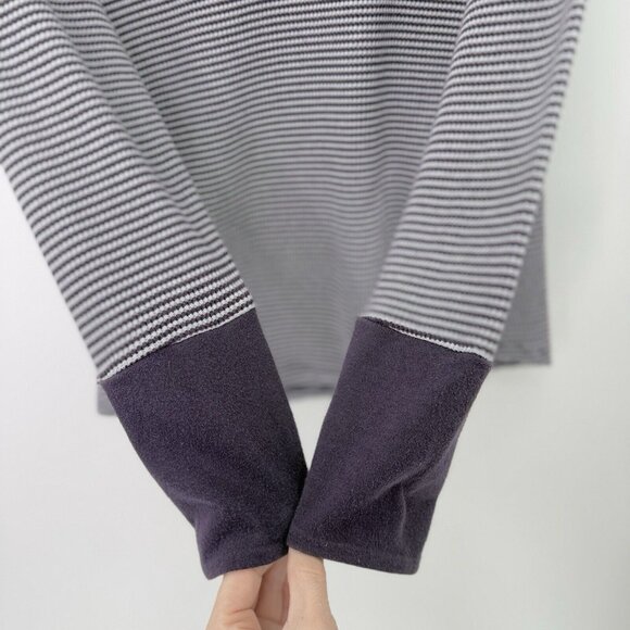 Columbia Women’s Long Sleeve Striped Henley‎ Purple White Waffle Knit Shirt Sz M - Picture 6 of 9